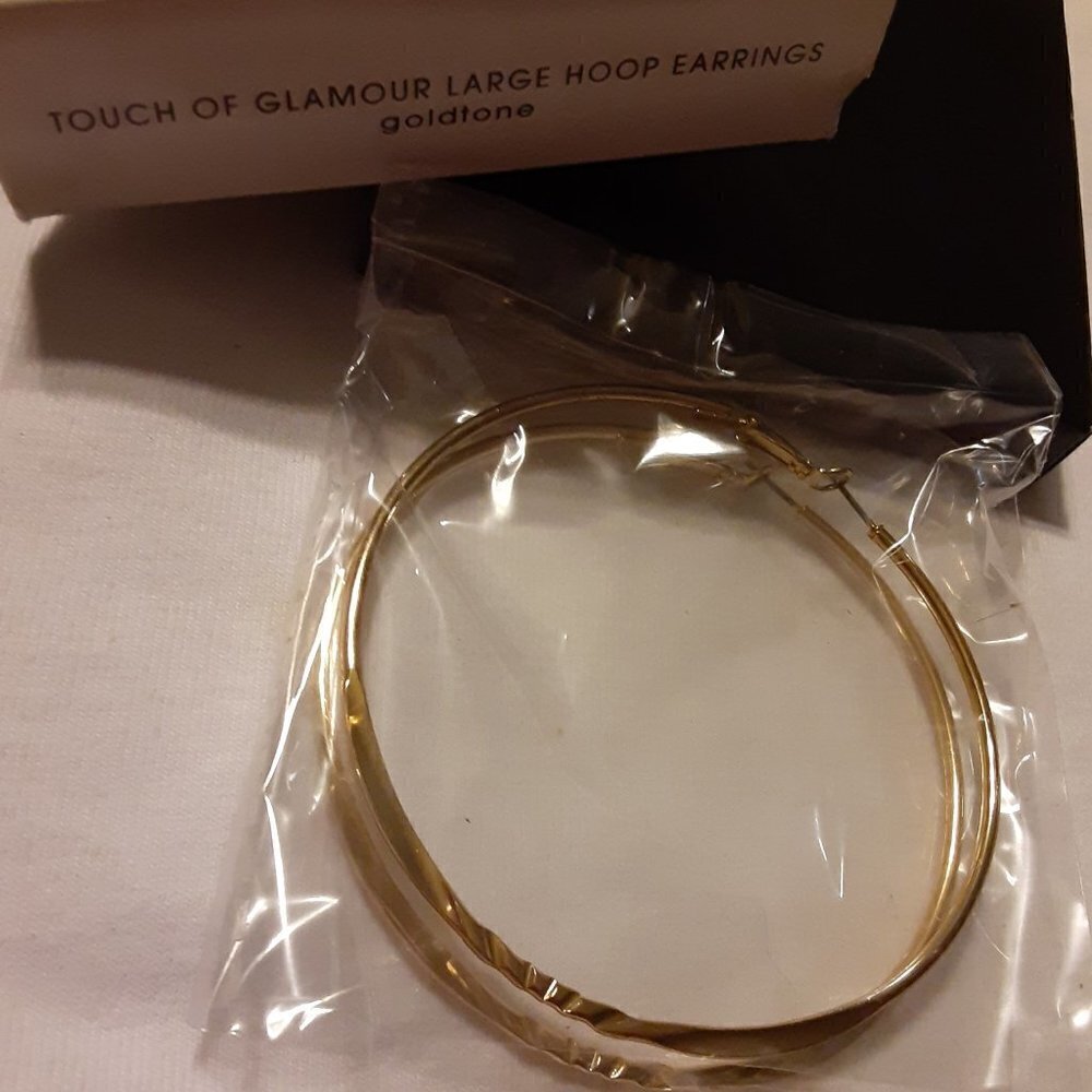 Touch of Glamour Large Hoop Earrings